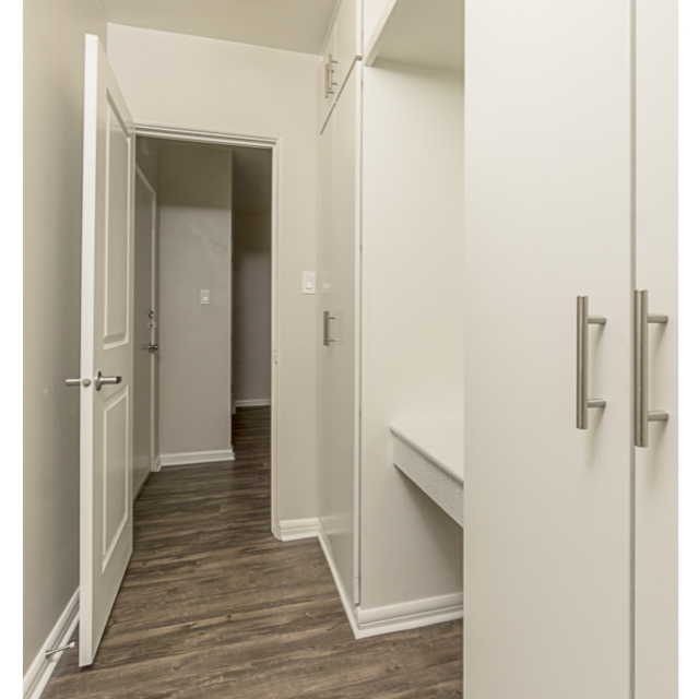 Closet with makeup desk