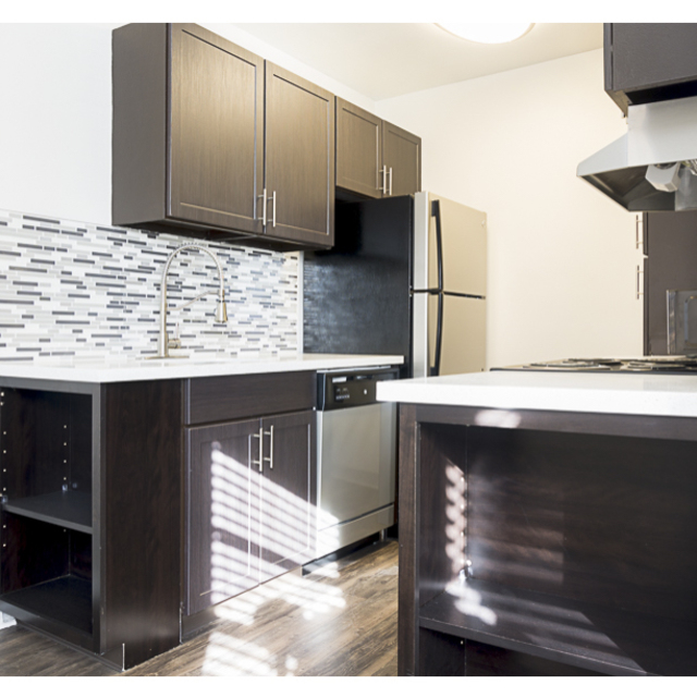 Kitchen with quartz countertops